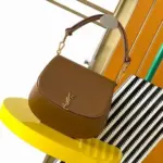 YSL Saint Laurent Voltaire Top Handle Bag Brown