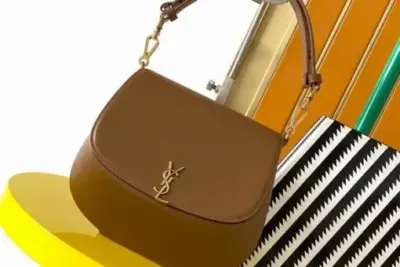 YSL Saint Laurent Voltaire Top Handle Bag Brown