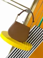 YSL Saint Laurent Voltaire Top Handle Bag Brown - Image 3