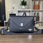 Prada Hand Bag Wallet Charcoal Gray