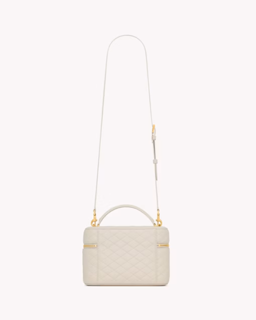 YSL Gaby Vanity Bag Lambskin White Quilted Leather - Image 2