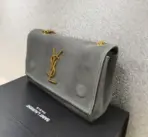 YSL Kate Medium Reversible Shoulder Blue-Grey