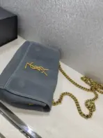 YSL Kate Medium Reversible Shoulder Blue-Grey - Image 2