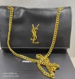 YSL Kate Medium Chain Bag Gold & Black