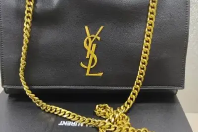 YSL Kate Medium Chain Bag Gold & Black