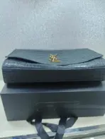 YSL Kate Medium Chain Bag Crocodile Black - Image 3