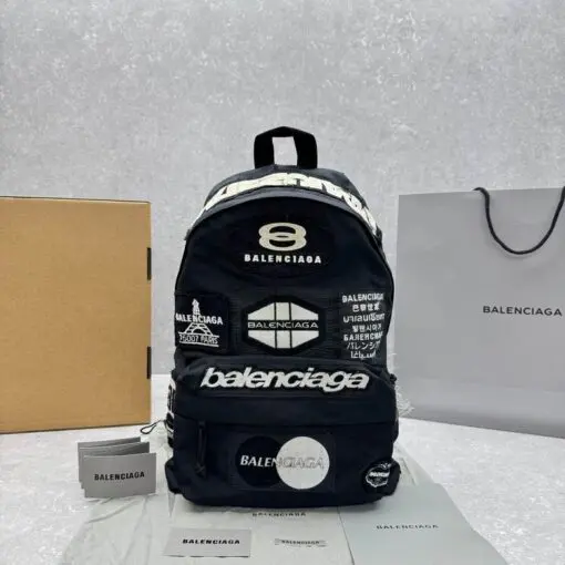 Balenciaga Explorer Patched Backpack Black