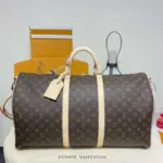 LV Keepall 55 Travel Duffle Bag Monogram Brown & Beige
