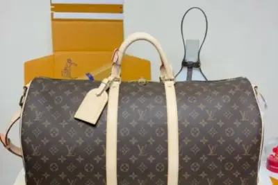 LV Keepall 55 Travel Duffle Bag Monogram Brown & Beige