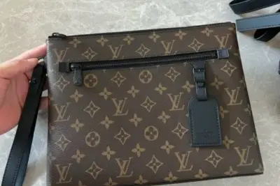LV Takeoff Pouch Monogram Macassar Canvas Brown