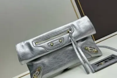 Balenciaga Giant Envelope Clutch Silver Bag