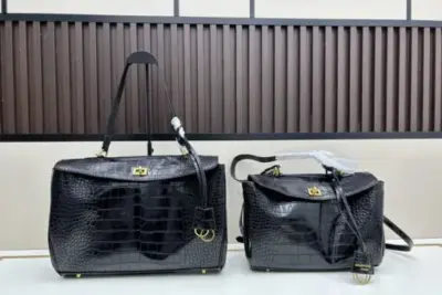 Balenciaga Redeo Bag Crocodile Black