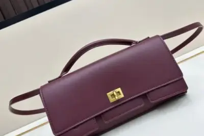 Balenciaga Bel Air Clutch Bag Maroon