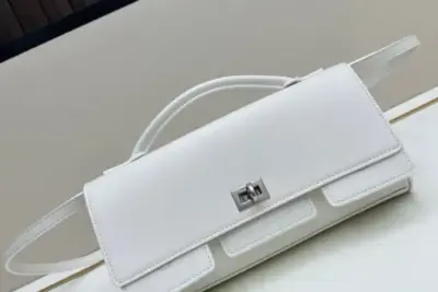 Balenciaga Bel Air Clutch Bag White
