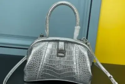 Balenciaga Frame Bag Silver Crocodile
