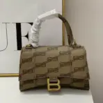 Balenciaga Hourglass BB-Monogram Small Handbag Brown