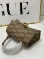 Balenciaga Hourglass BB-Monogram Small Handbag Brown - Image 2