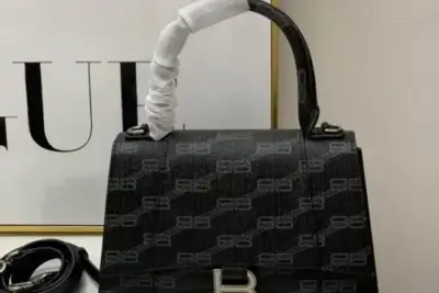 Balenciaga Hourglass BB-Monogram Small Handbag Black