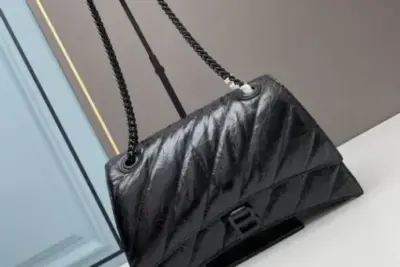 Balenciaga Crush Bag Leather Black