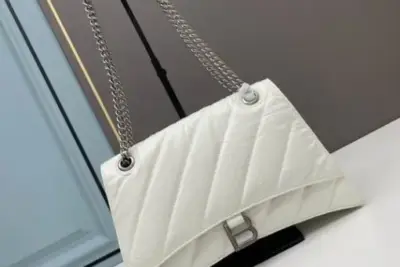 Balenciaga Crush Small Chain Bag Leather White