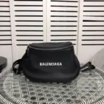 Balenciaga Calfskin Everyday Strap Crossbody Bag Black