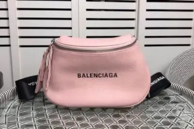 Balenciaga Calfskin Everyday Strap Crossbody Bag Pink