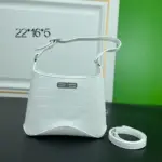 Balenciaga Small XX Hobo Bag White Crocodile Print Leather