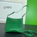 Balenciaga Small XX Hobo Leather Bag Crocodile Green
