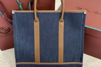 Loro Piana Beam Tote Bag Blue
