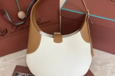 Loro Piana Bobbin Shoulder Bag Brown & White