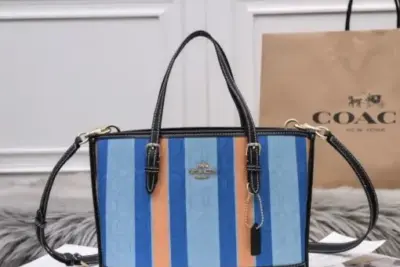 Coach Mollie Tote 25 In Signature Jacquard With Stripes