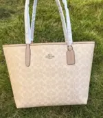 Coach Signature Canvas City Tote Bag Lite Grey