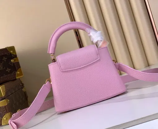 LV BB Pink Taurillon Leather Mini Handbag With Accented Jewel - Image 3