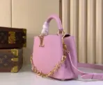 LV BB Pink Taurillon Leather Handbag With Accented Jewel - Image 3