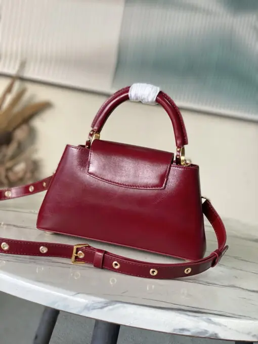 LV Capucines East West Mini Bag Burgundy Taurillon Leather M1 - Image 2