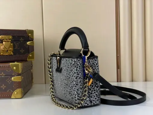 LV Capucines Nano Handbag Shimmering Crystal Taurillon Leather - Image 2