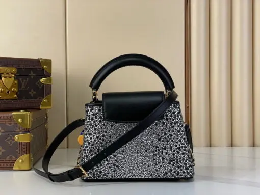 LV Capucines Nano Handbag Shimmering Crystal Taurillon Leather - Image 3