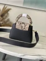 LV Capucines MM Souple Mini Handbag Black - Image 3