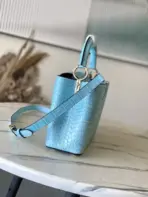 LV Capucines Bag Sky Blue Crocodile Embossed Leather - Image 3