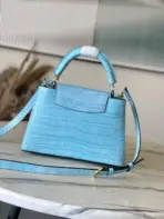 LV Capucines Bag Sky Blue Crocodile Embossed Leather - Image 2