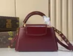 LV Capucines East West Bag Burgundy Taurillon Leather - Image 2