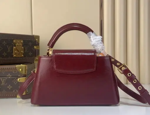 LV Capucines East West Bag Burgundy Taurillon Leather - Image 2