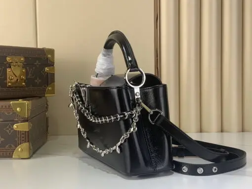 LV Capucines East West BB Bag Black Taurillon Leather - Image 3