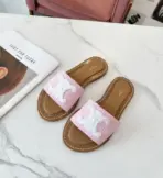 Celine Leather Sandals Baby Pink & White - Image 2