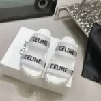 Celine White Slide In Mesh