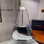 Prada Cleo Shoulder Bag Silver - Image 3