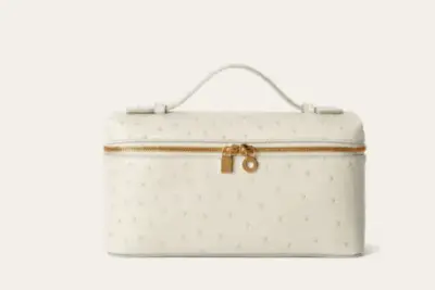 Loro Piana Extra Pocket L19 Ostrich Leather Bag Sun Gold