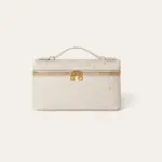 Loro Piana Extra Pocket L19 Ostrich Leather Bag Light Travertine White