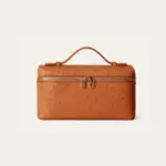 Loro Piana Extra Pocket L19 Ostrich Leather Bag Cognac