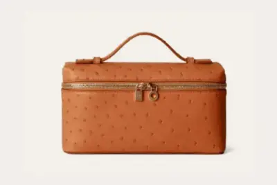 Loro Piana Extra Pocket L19 Ostrich Leather Bag Cognac